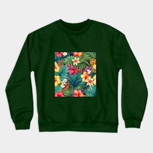 AI generated tropical flowers Crewneck Sweatshirt